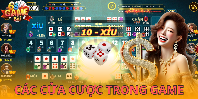 Danh sách các cửa cược hiện có trong game